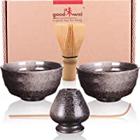 Los mejores  - Goodwei Juego de té Matcha para Dos - Bol de té- batidor y Soporte Incl. Caja de Regalo … (Goma)